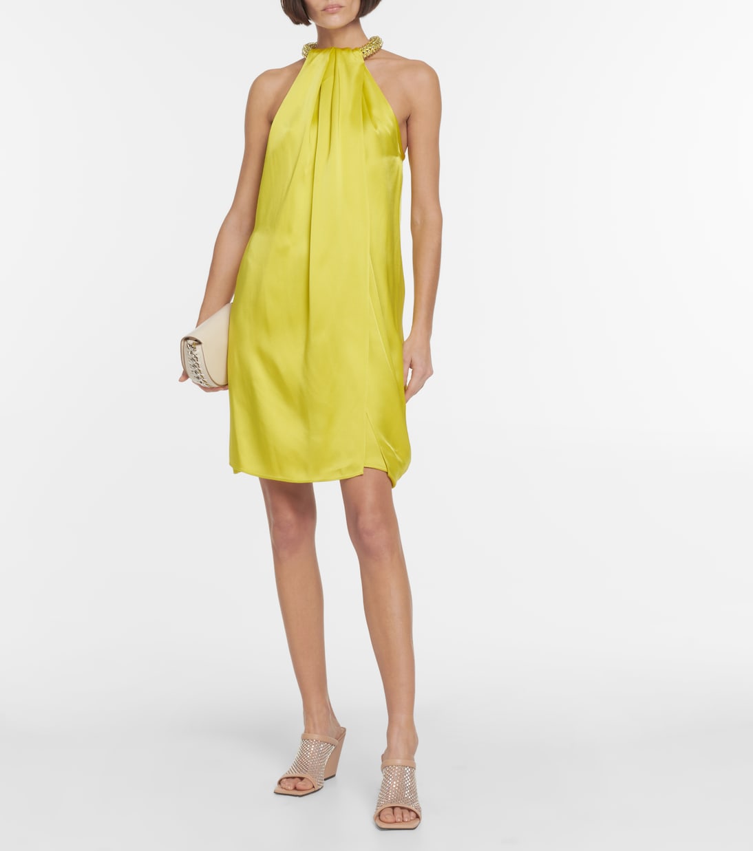 Halterneck satin minidress | Stella McCartney
