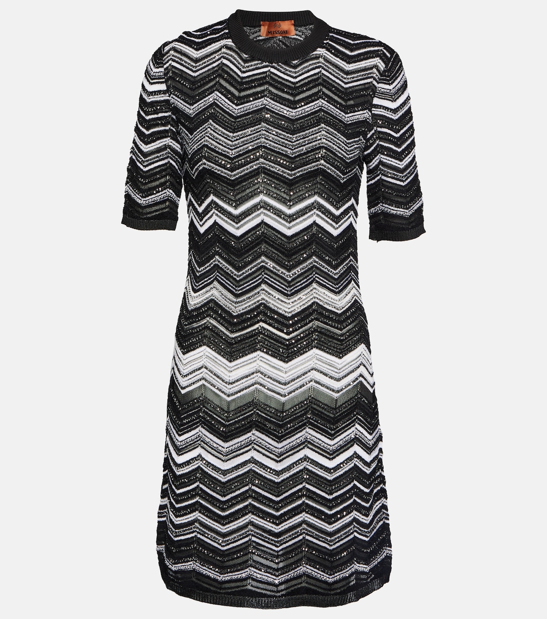 Zig-zag knit sequined minidress | Missoni