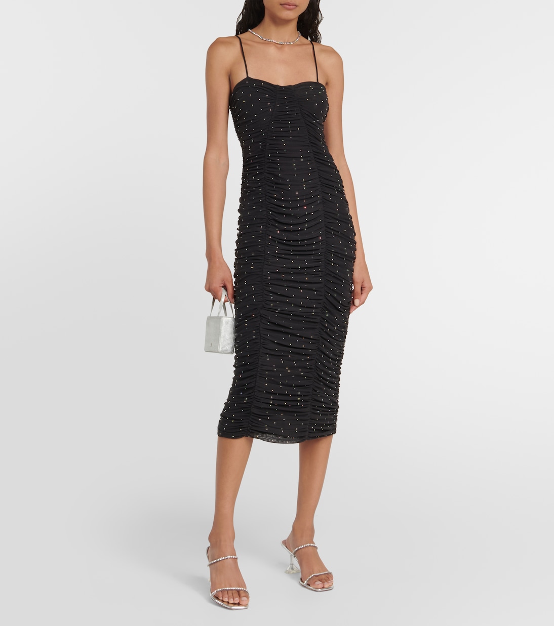 Crystal-embellished mesh midi dress | Rotate