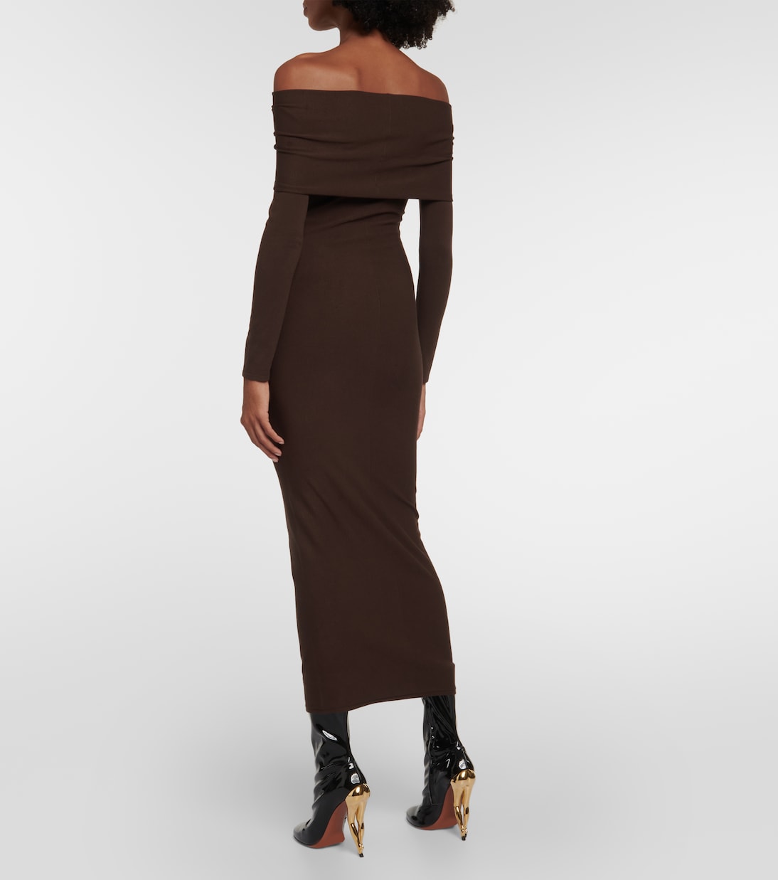 Vestido Midis de Punto Alaïa con Detalle Descubierto