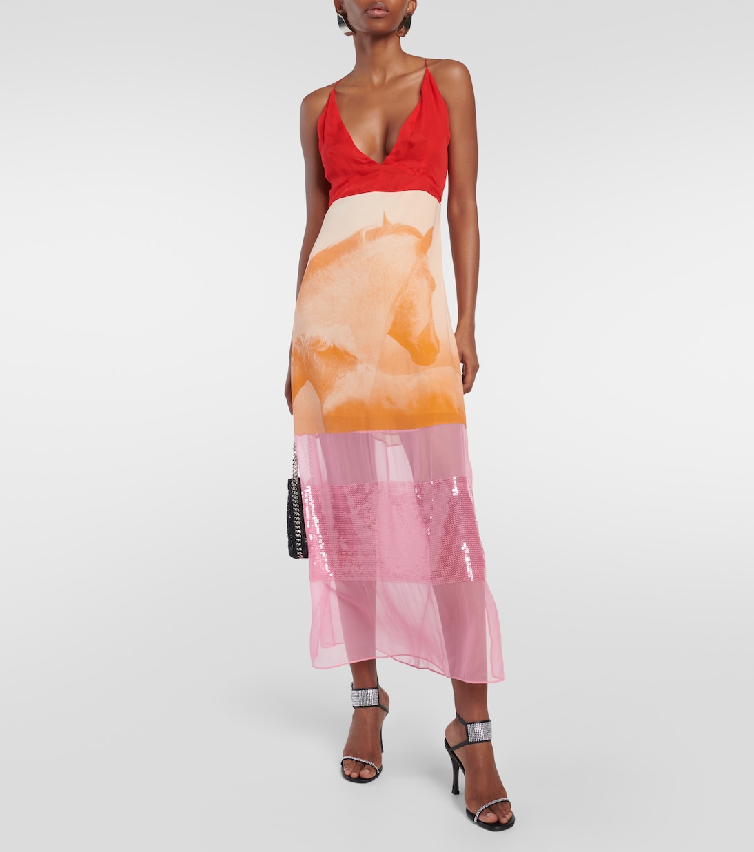 Midikleid aus Seide mit Pailletten | Stella McCartney