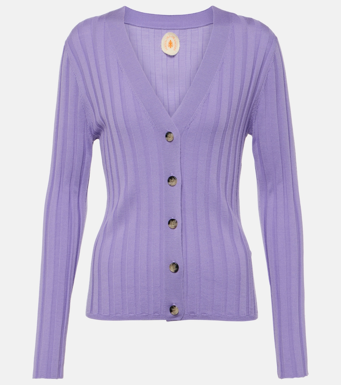 Cardigan in lana vergine a coste | Jardin des Orangers