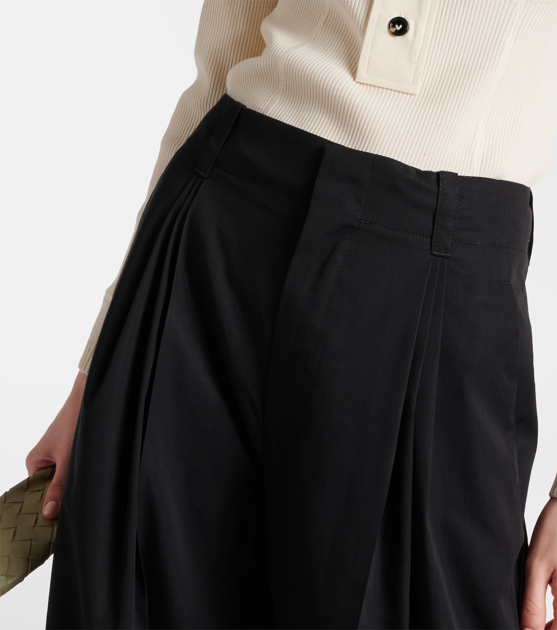 Pantaloni a gamba larga in seta e cotone | Bottega Veneta