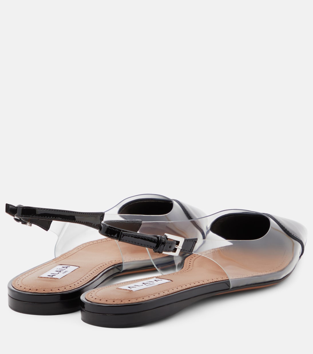 Le Cœur patent leather and PU slingback flats | Alaïa