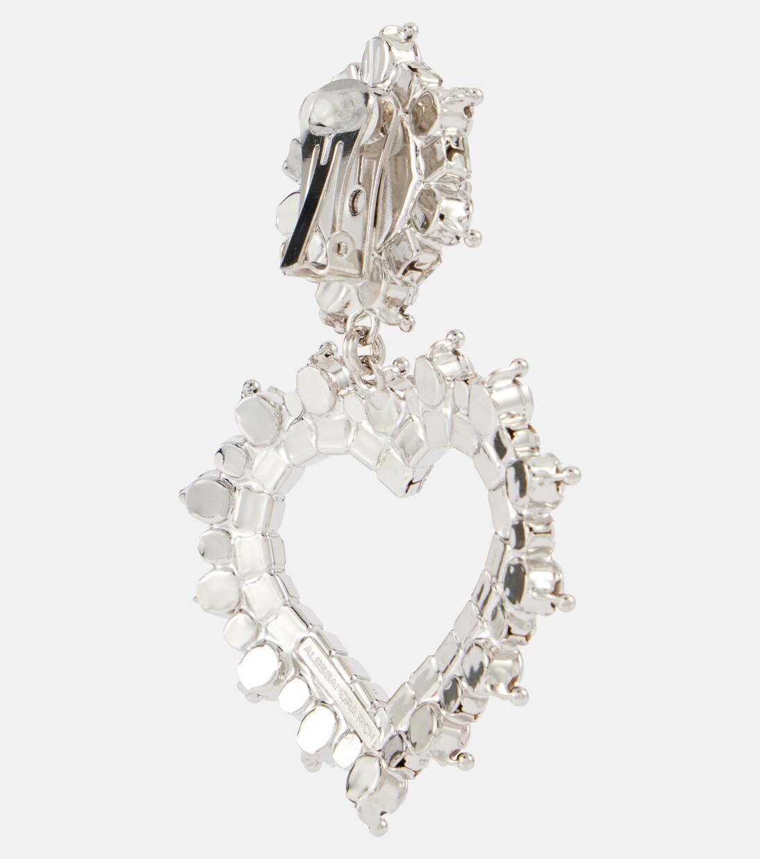 Crystal-embellished clip-on earrings in silver - Alessandra