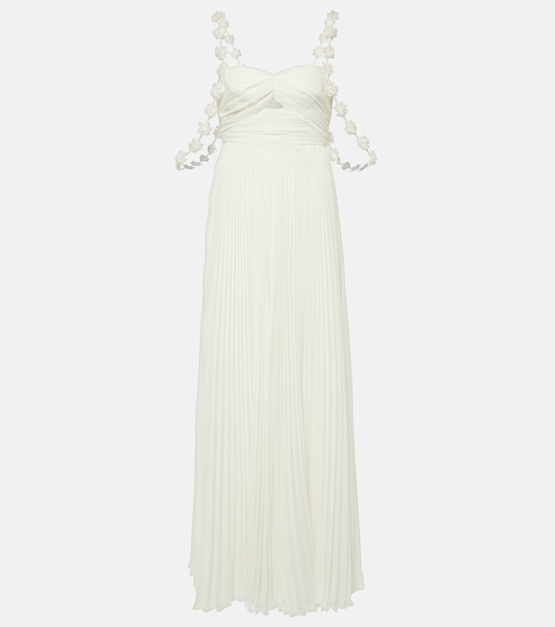 Self portrait pleated chiffon maxi dress new arrivals