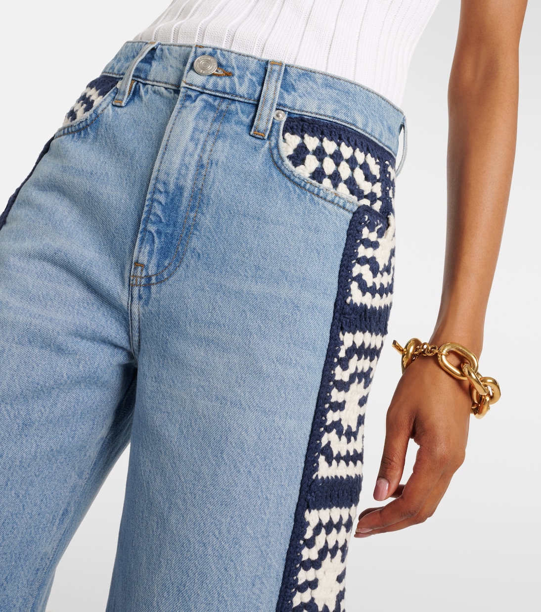 Le Jane Crop Crochet straight jeans | Frame