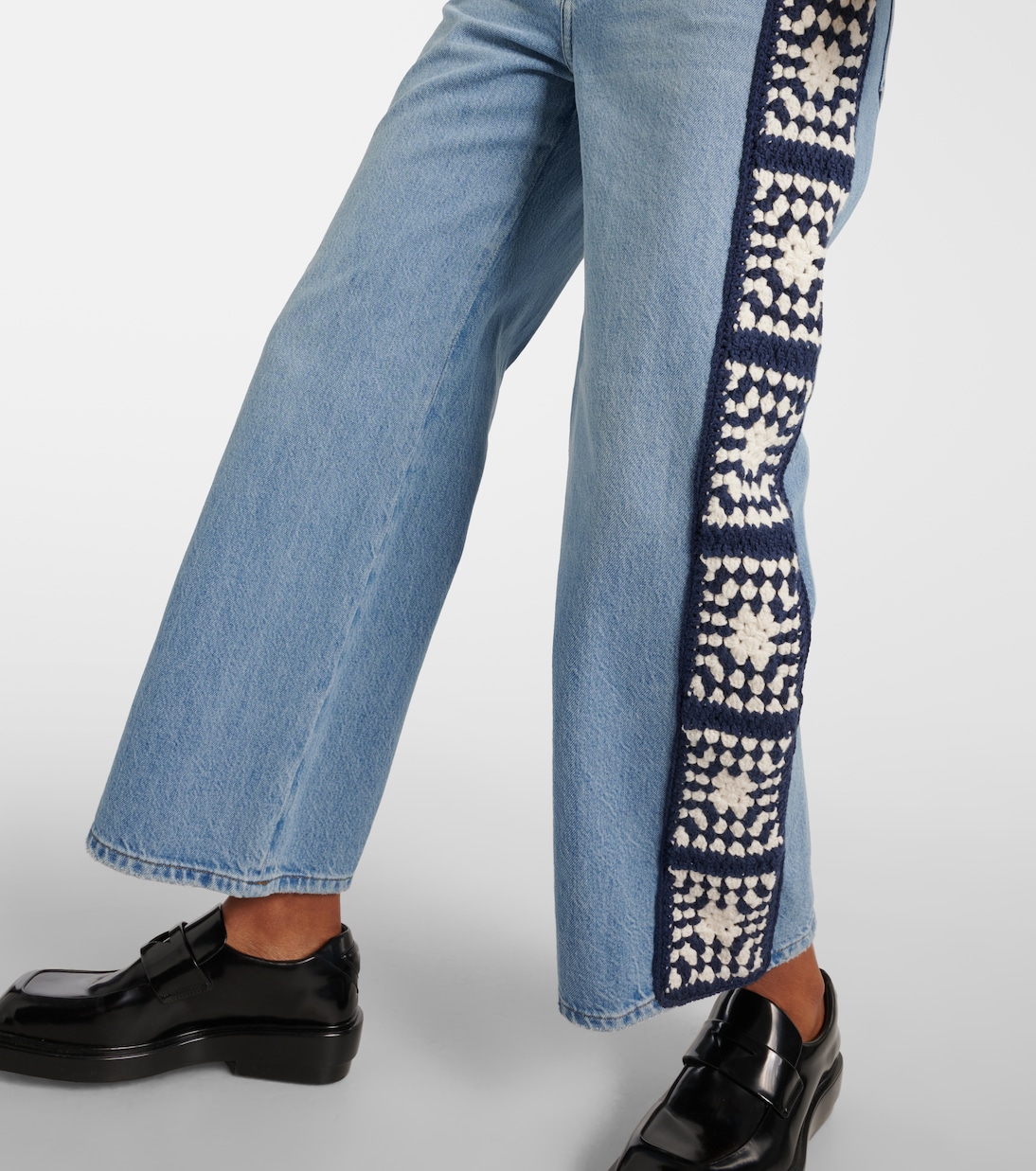 Le Jane Crop Crochet straight jeans | Frame