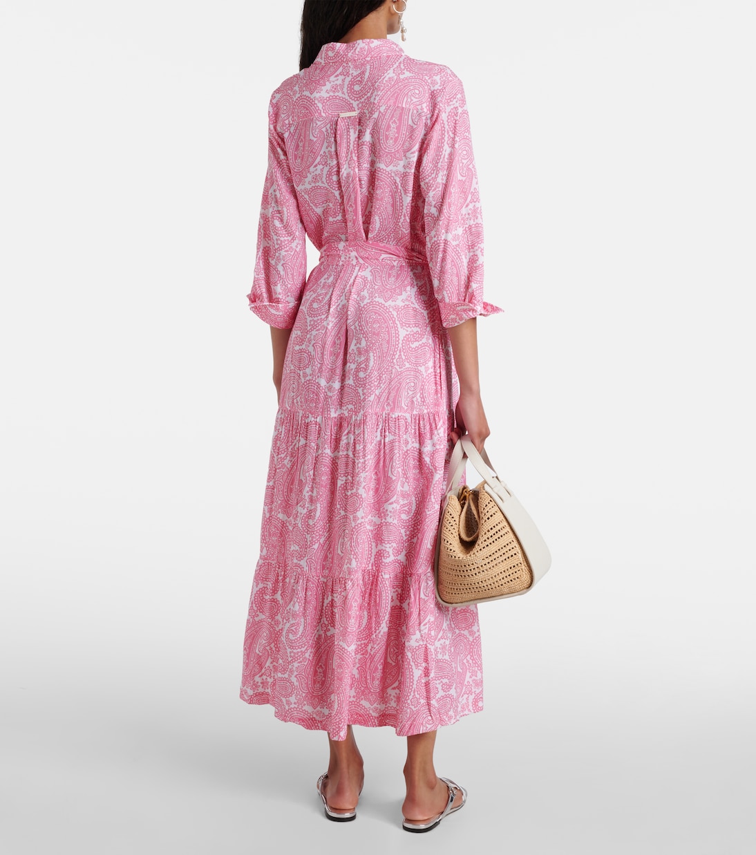 Ischia paisley shirt dress in pink - Heidi Klein | Mytheresa