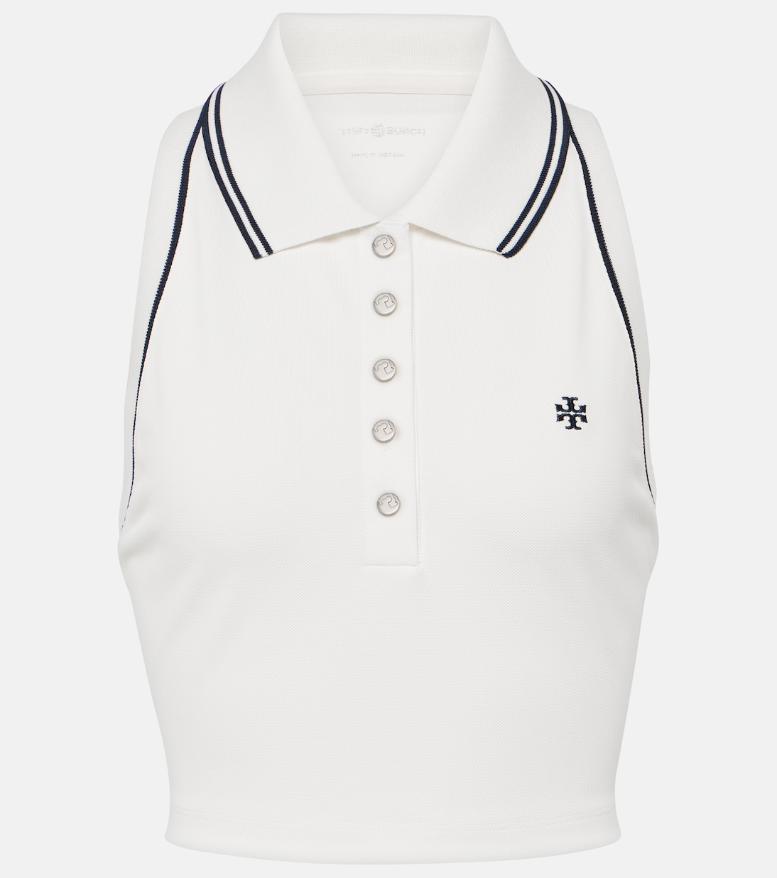Polo cropped in piqué con logo | Tory Sport