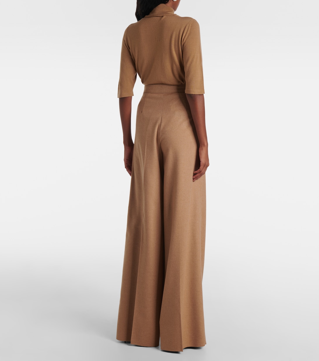 Weite High-Rise-Hose Fagus aus Wolle | Max Mara