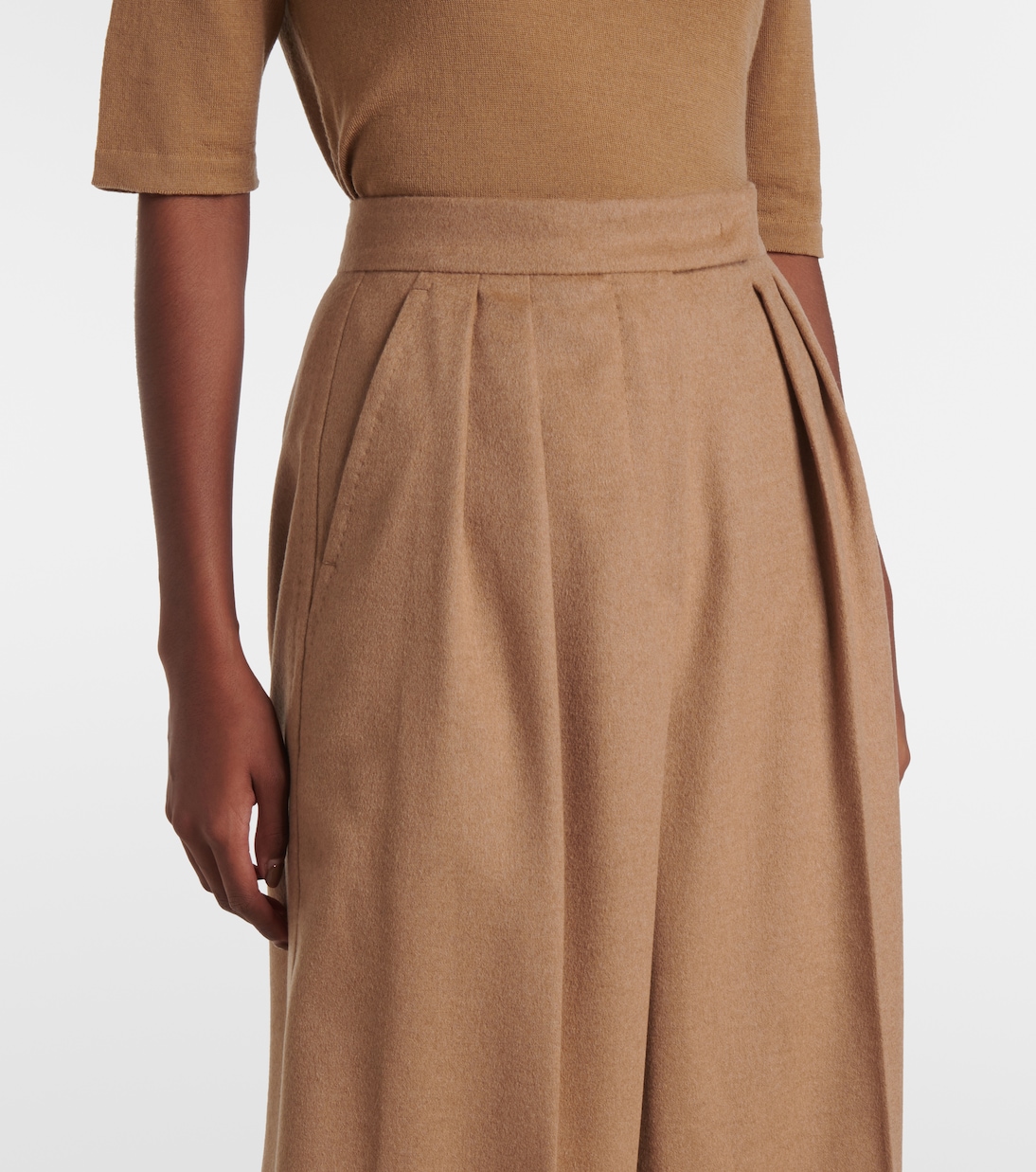 Weite High-Rise-Hose Fagus aus Wolle | Max Mara