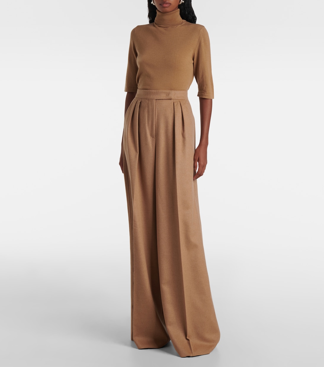 Weite High-Rise-Hose Fagus aus Wolle | Max Mara