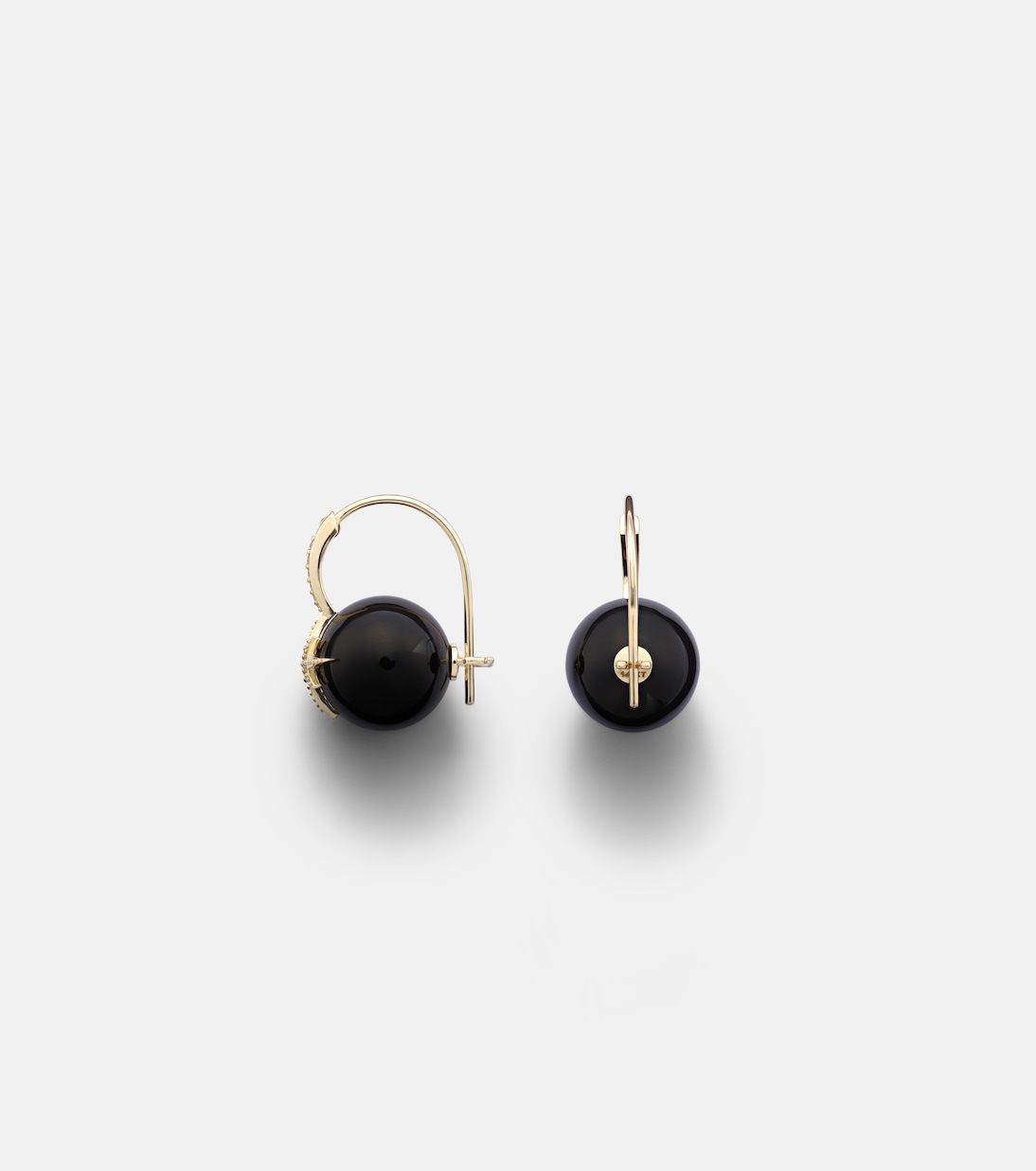 Orecchini in oro 14kt SYDNEY EVAN con diamanti e onice, stile giovane e chic