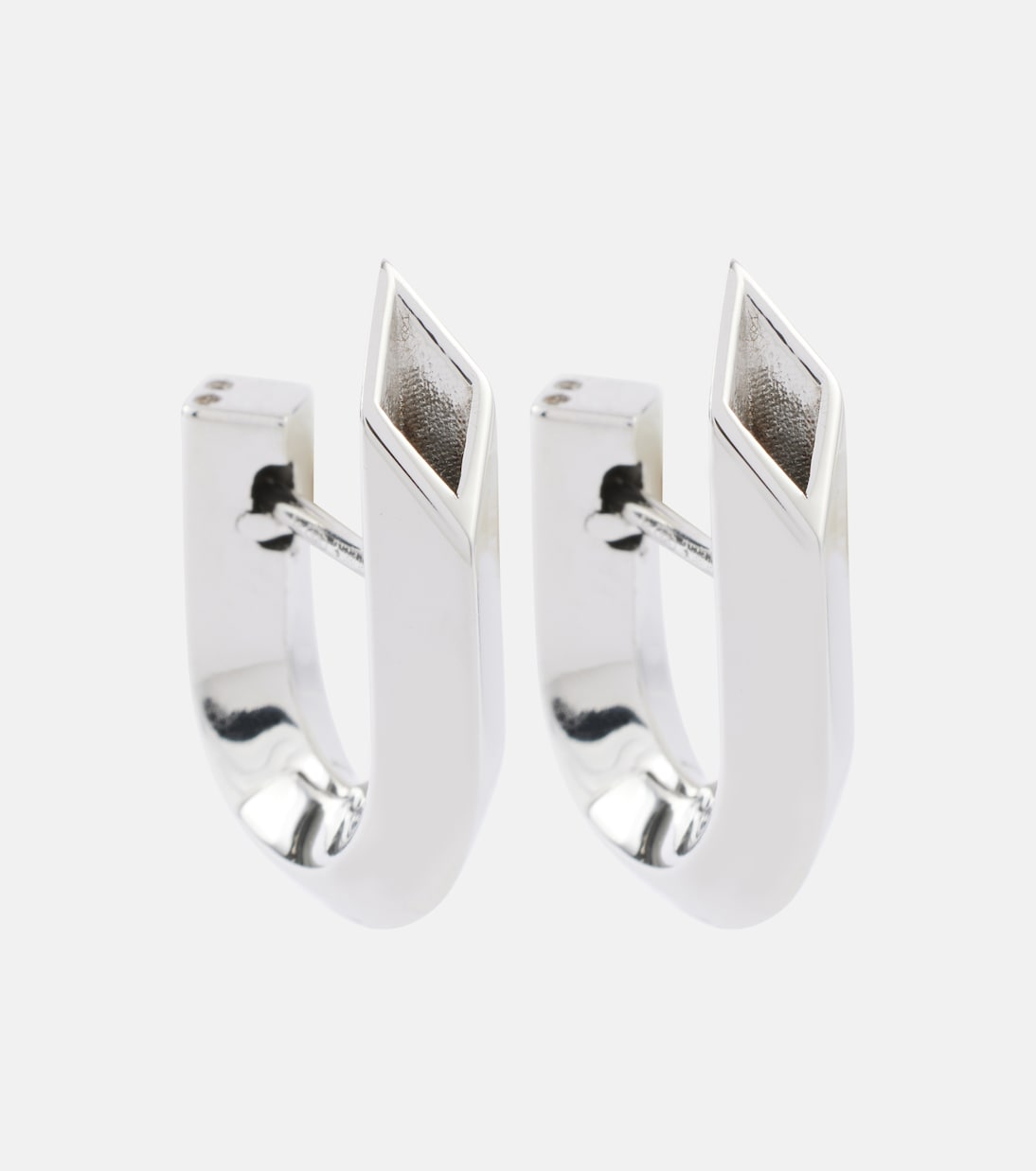 Orecchini a cerchio Hollow Spike in argento sterling | Burberry