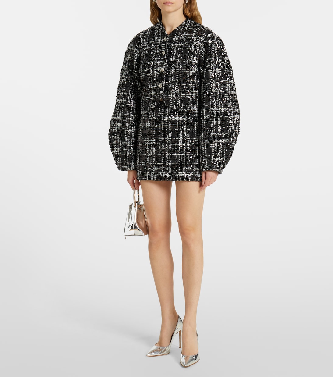 Sequined bouclé miniskirt | Rotate