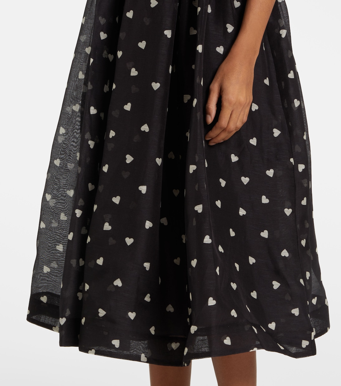 Abito midi in lino e seta a pois | Zimmermann
