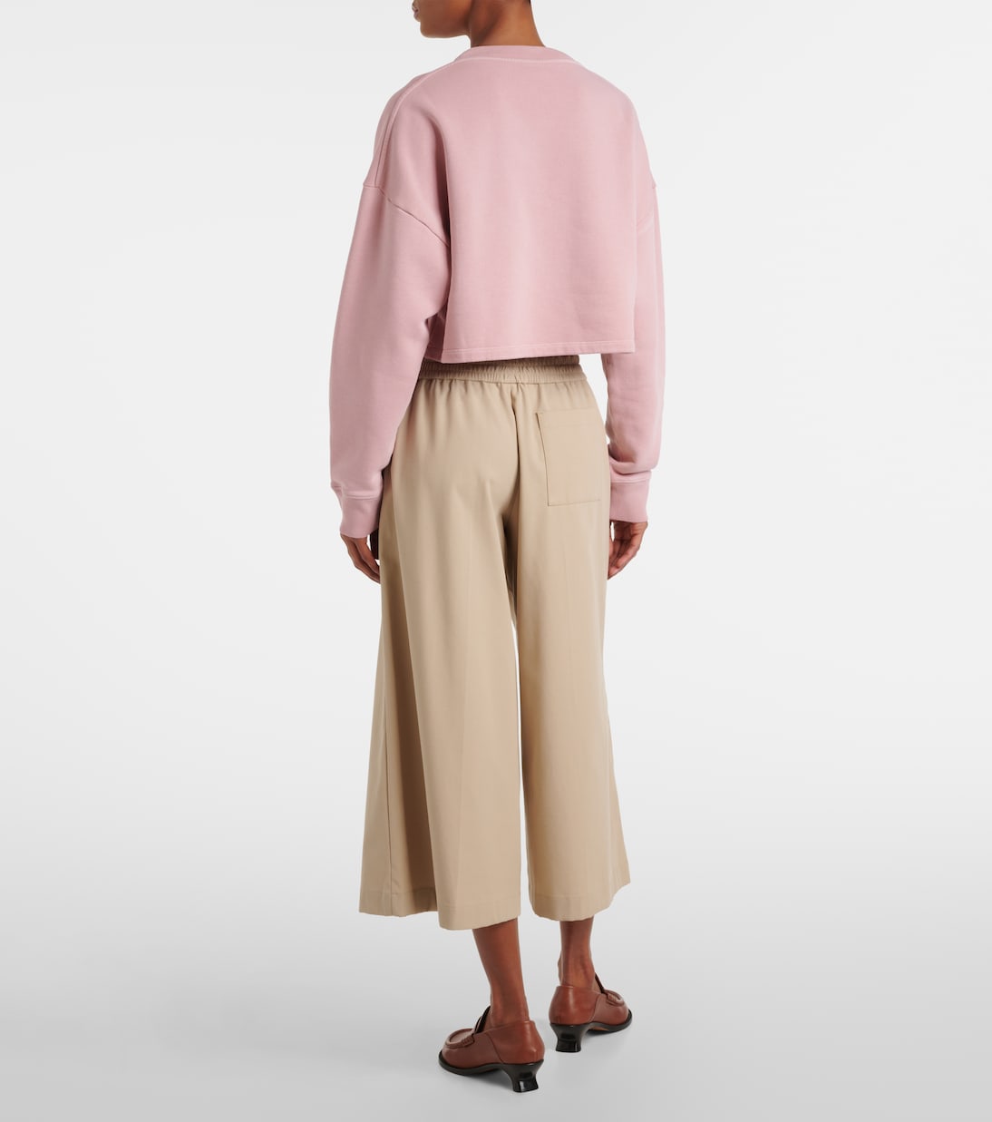 Sudadera cropped de algodón con anagrama | Loewe