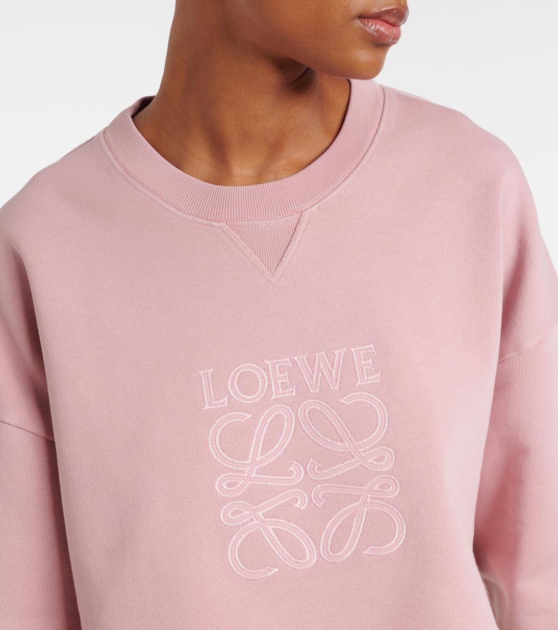Sudadera cropped de algodón con anagrama | Loewe