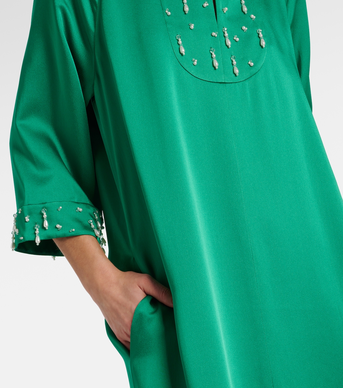 Verzierter Kaftan Arles aus Satin | Emilia Wickstead