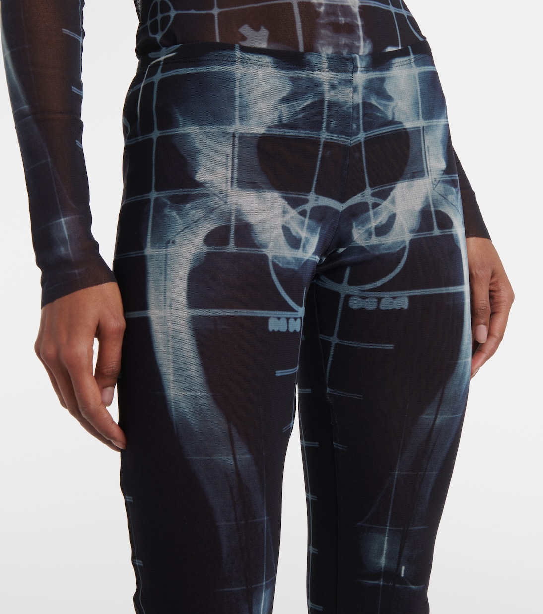 Pantaloni regular Squeletor in mesh | Jean Paul Gaultier