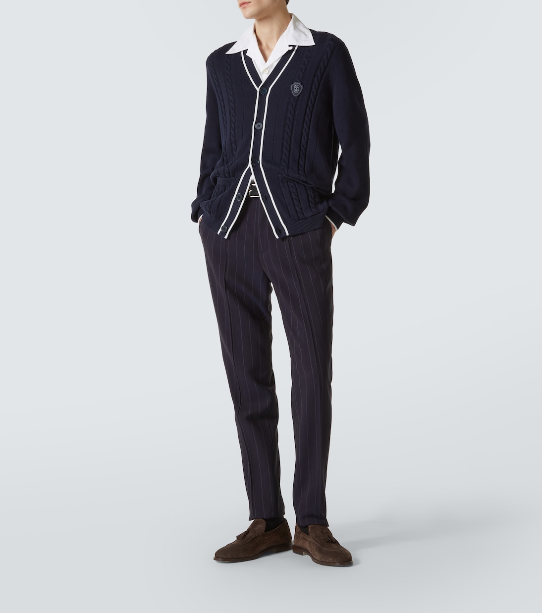Chalkstripe wool straight pants | Brunello Cucinelli