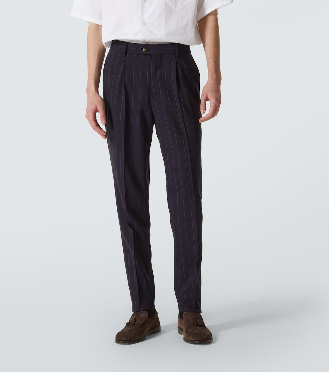 Chalkstripe wool straight pants | Brunello Cucinelli