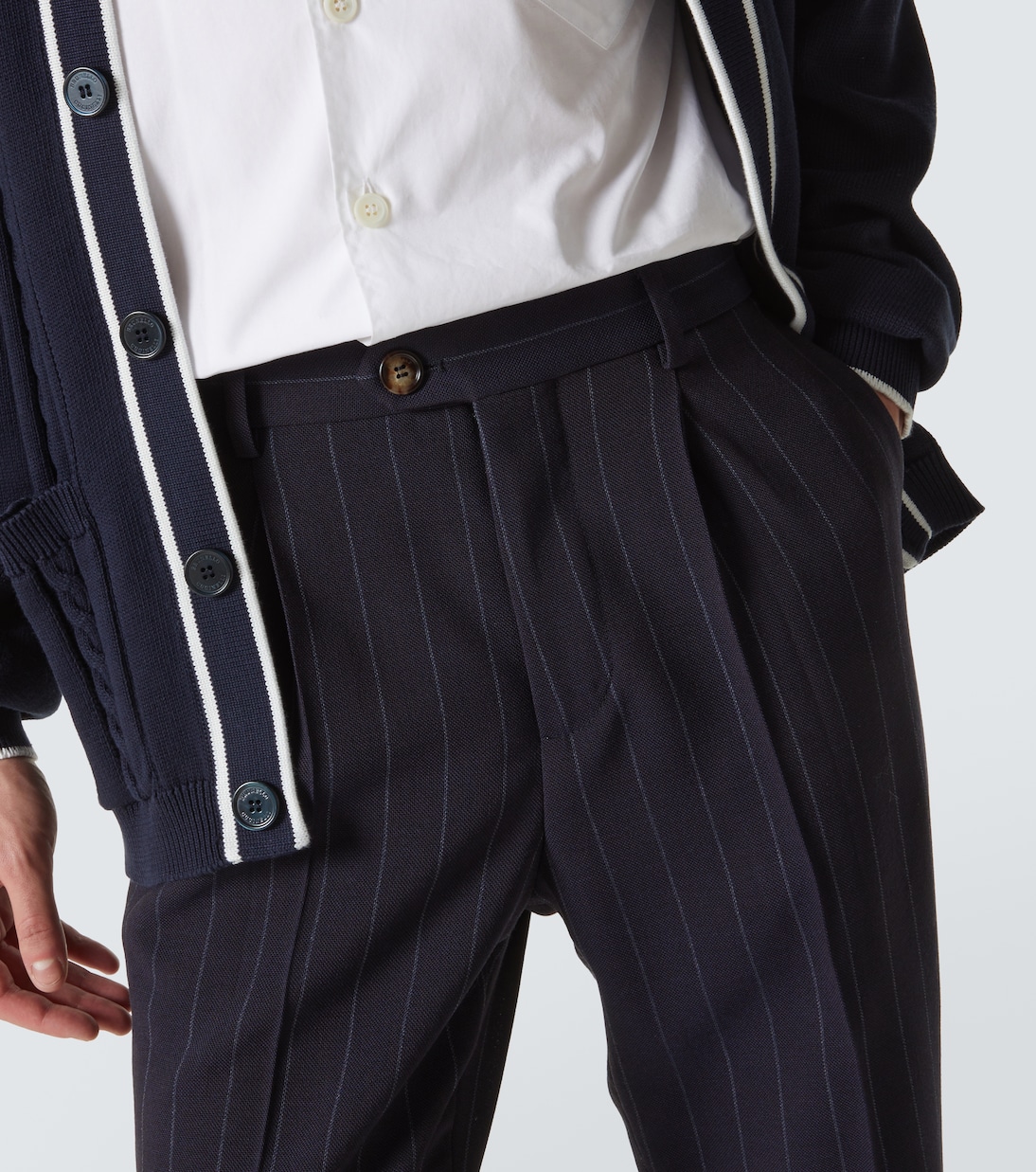 Chalkstripe wool straight pants | Brunello Cucinelli