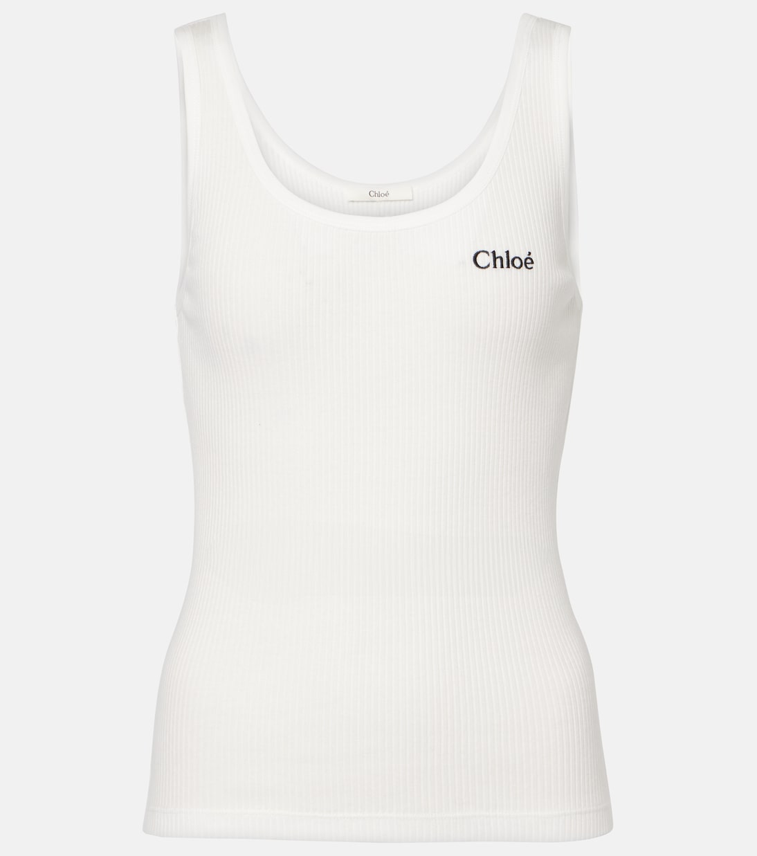 Ribbed-knit cotton tank top | Chloé