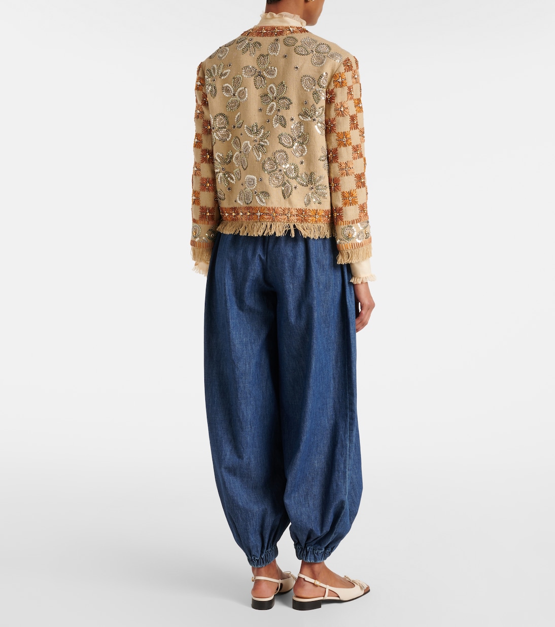 Veste brodée en lin à ornements | Valentino