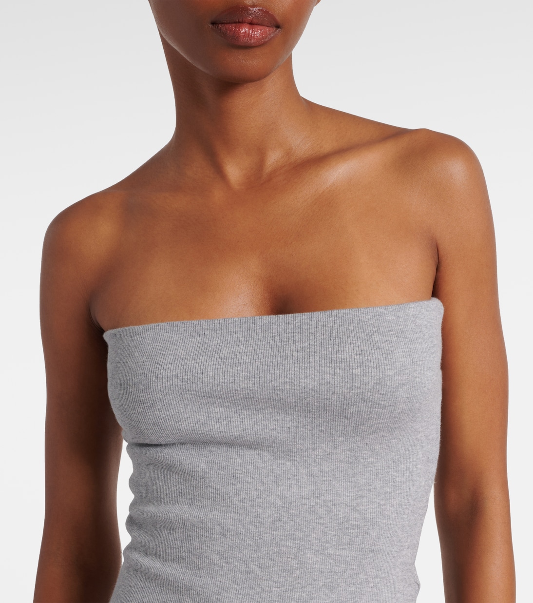 Miniabito in cotone e cashmere con ricamo | Miu Miu