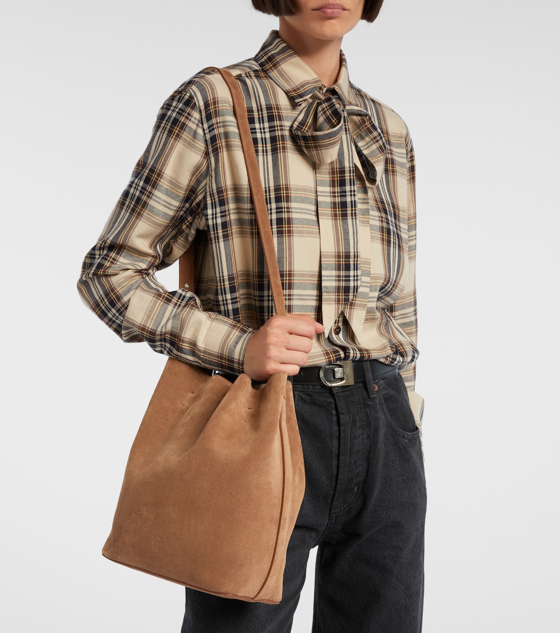 Marin Medium suede bucket bag | Aesther Ekme