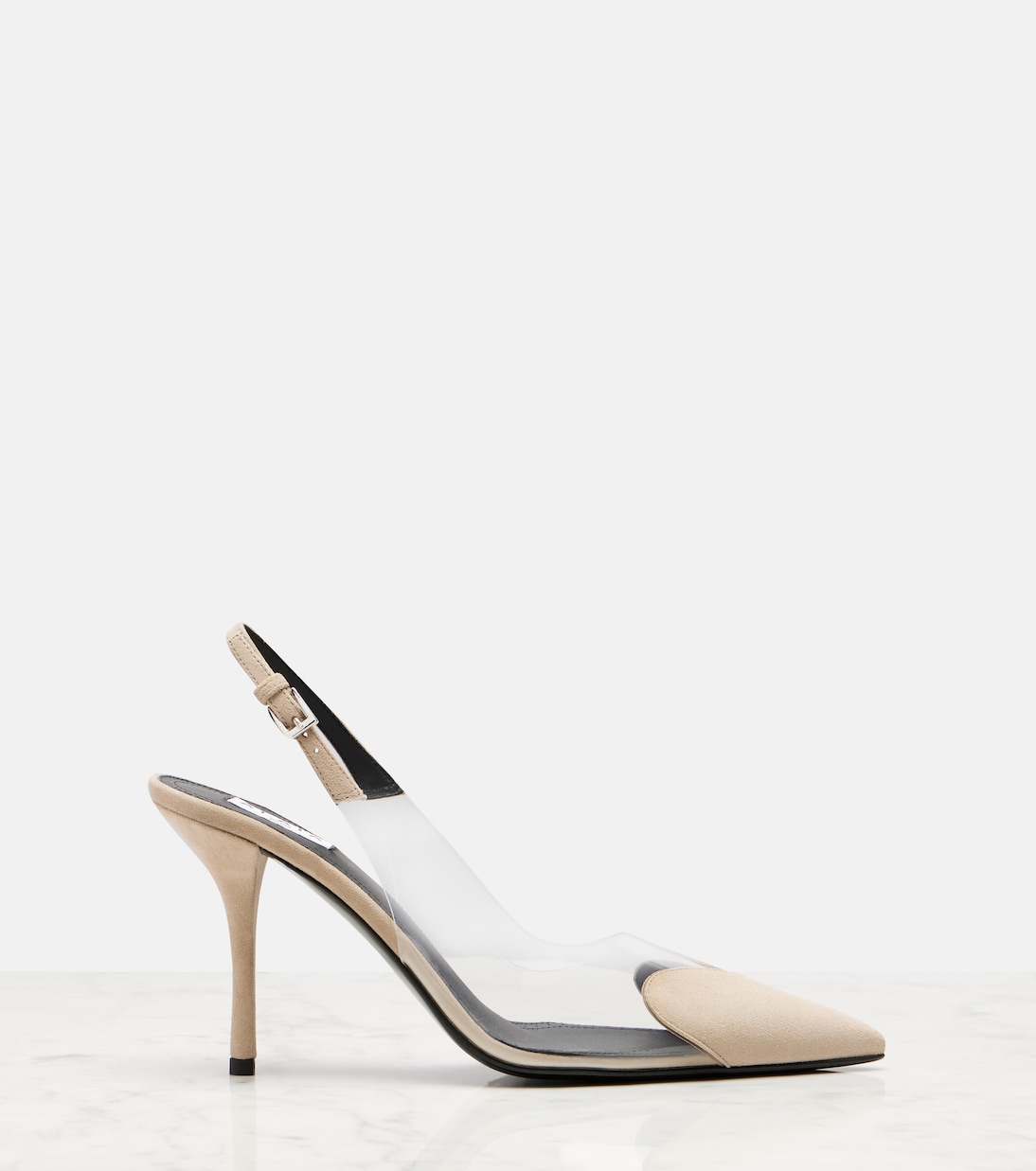 Cœur 90 suede and PVC slingback pumps | Alaïa