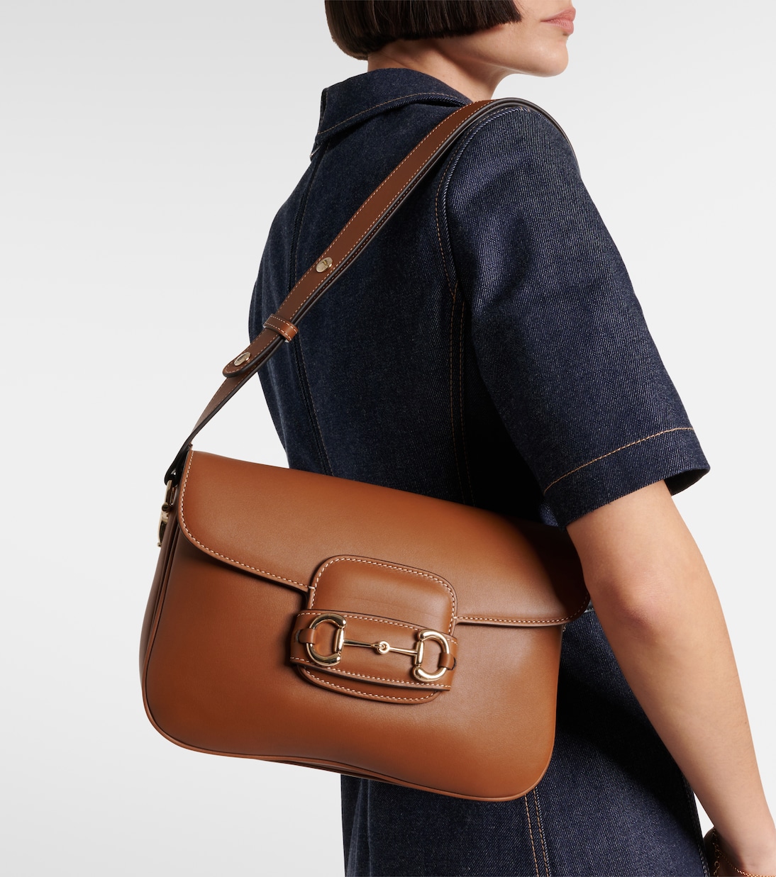Borsa a spalla Gucci Horsebit 1955 Medium in pelle | Gucci