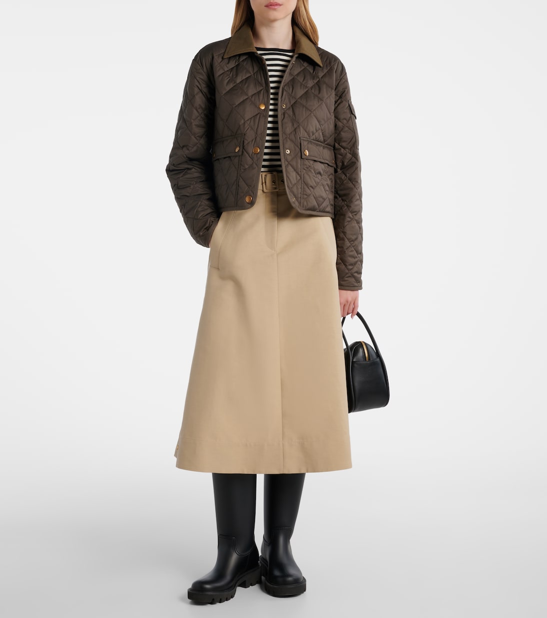 Belted cotton midi skirt | Moncler