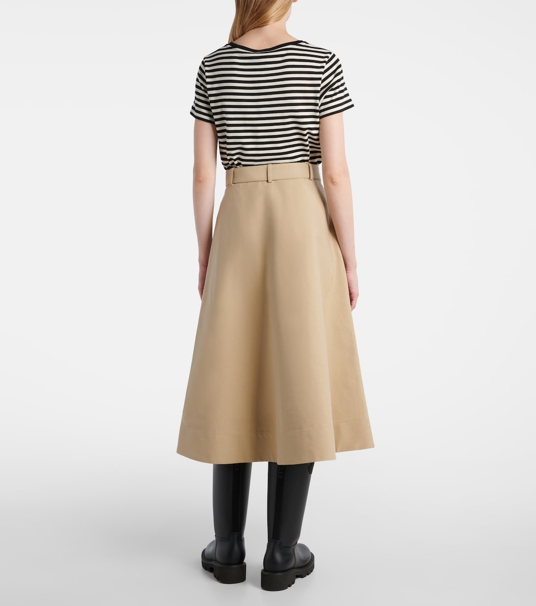 Belted cotton midi skirt | Moncler