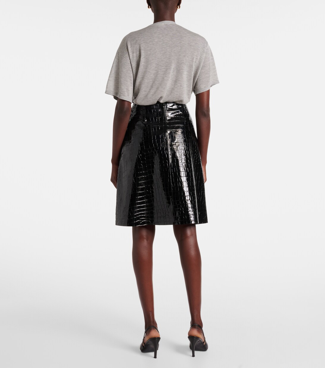 Croc-effect leather miniskirt | Toteme