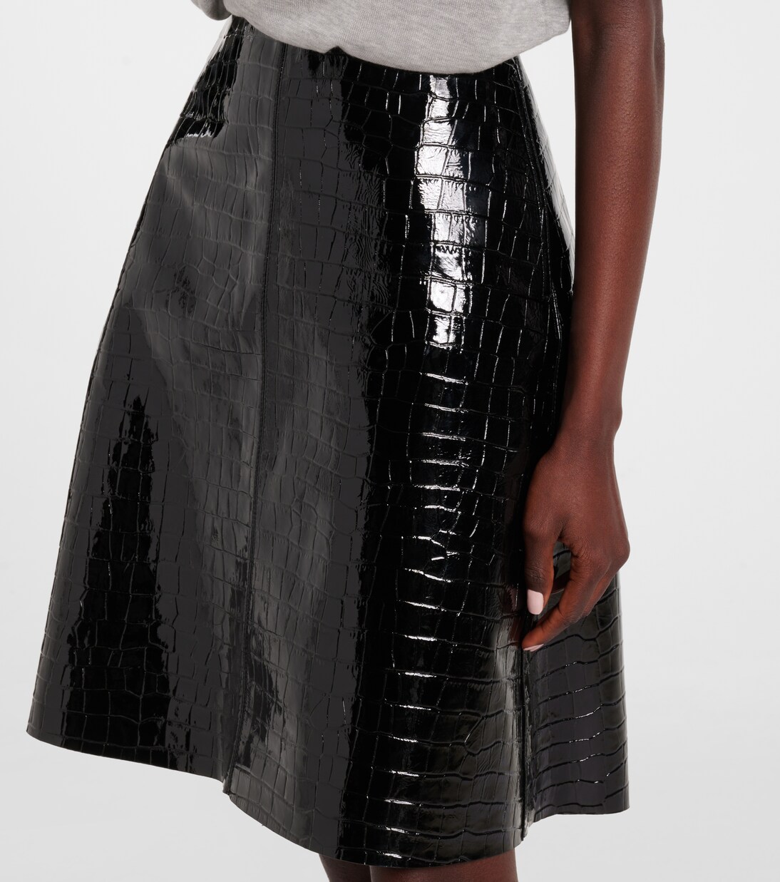 Croc-effect leather miniskirt | Toteme