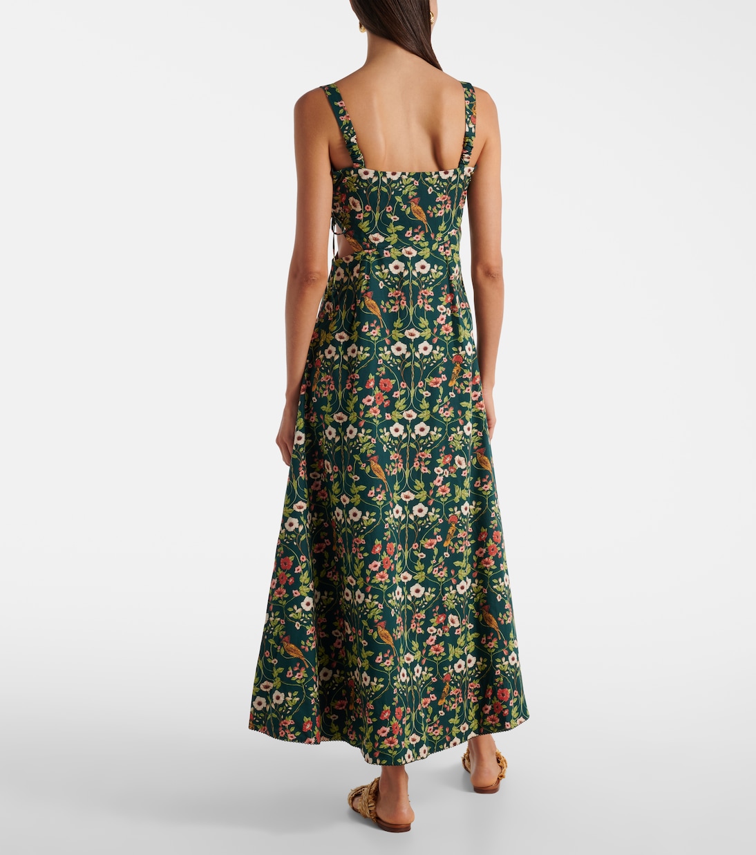Verano cutout floral cotton midi dress | Agua by Agua Bendita