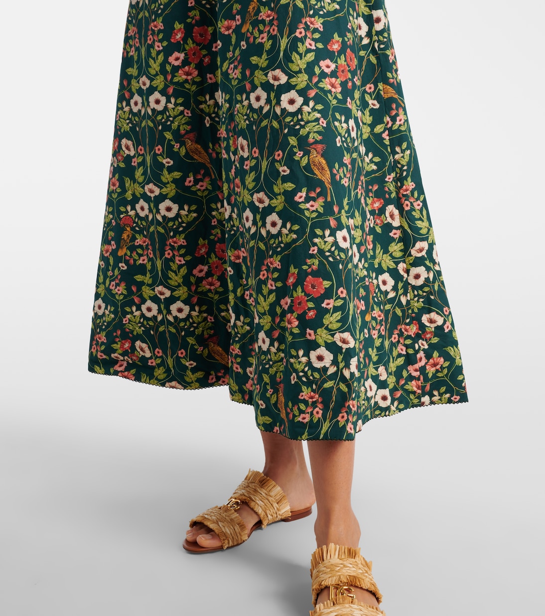 Verano cutout floral cotton midi dress | Agua by Agua Bendita
