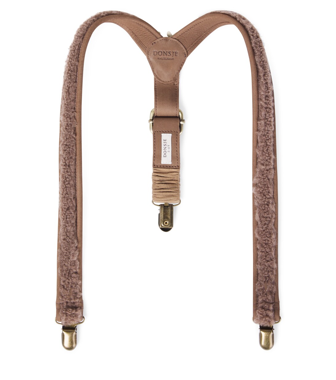 Tjebbe leather-trimmed teddy suspenders | Donsje