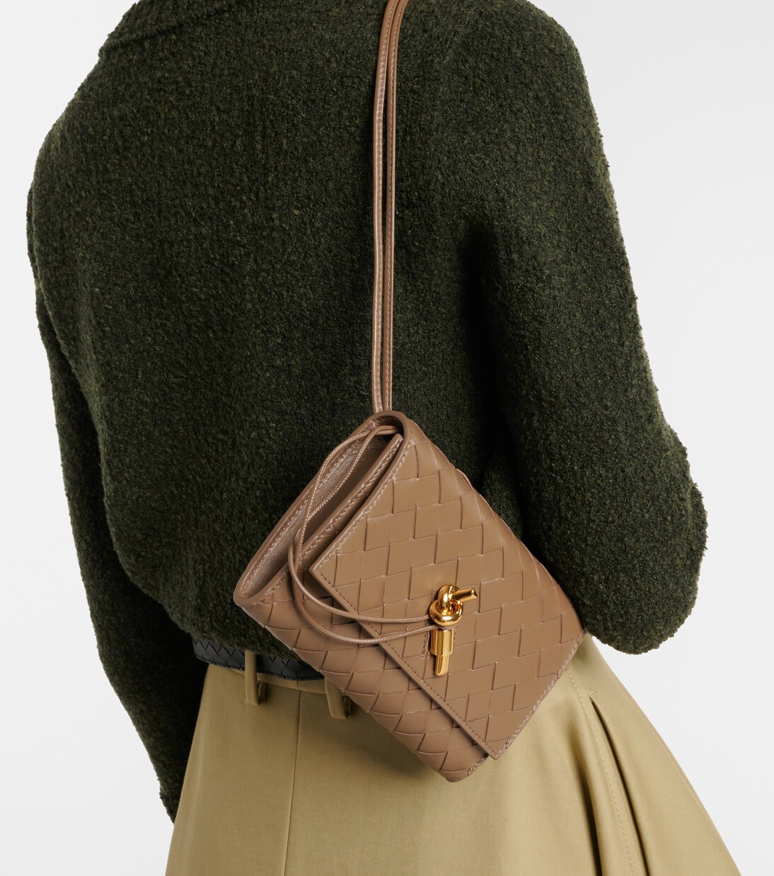 Andiamo Intrecciato leather crossbody bag | Bottega Veneta