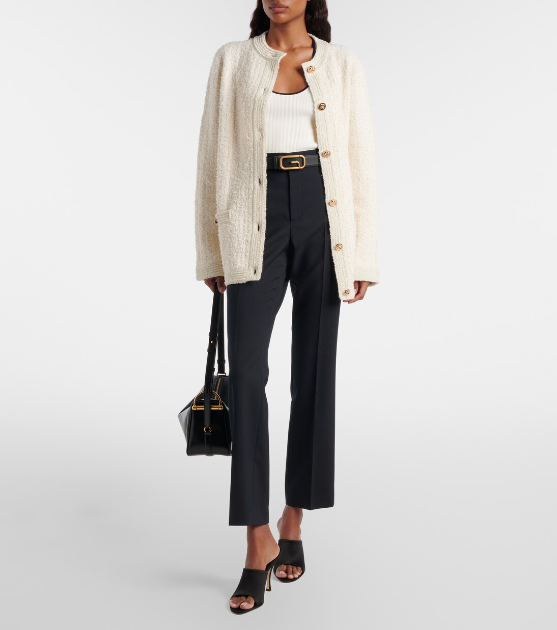 Ribbed-knit cotton-blend tank top | Gucci