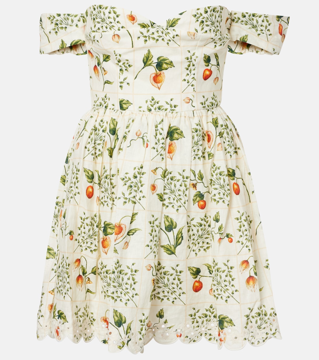 Off-Shoulder-Minikleid Poesia aus Leinen | Agua by Agua Bendita