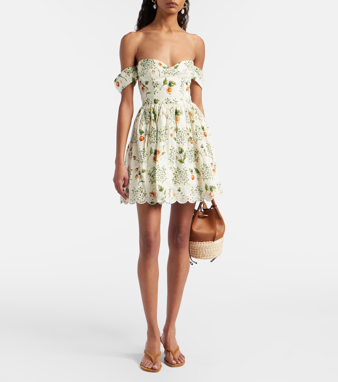 Off-Shoulder-Minikleid Poesia aus Leinen | Agua by Agua Bendita