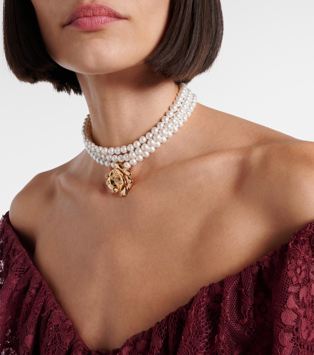 Crystal-embellished floral choker | Self-Portrait