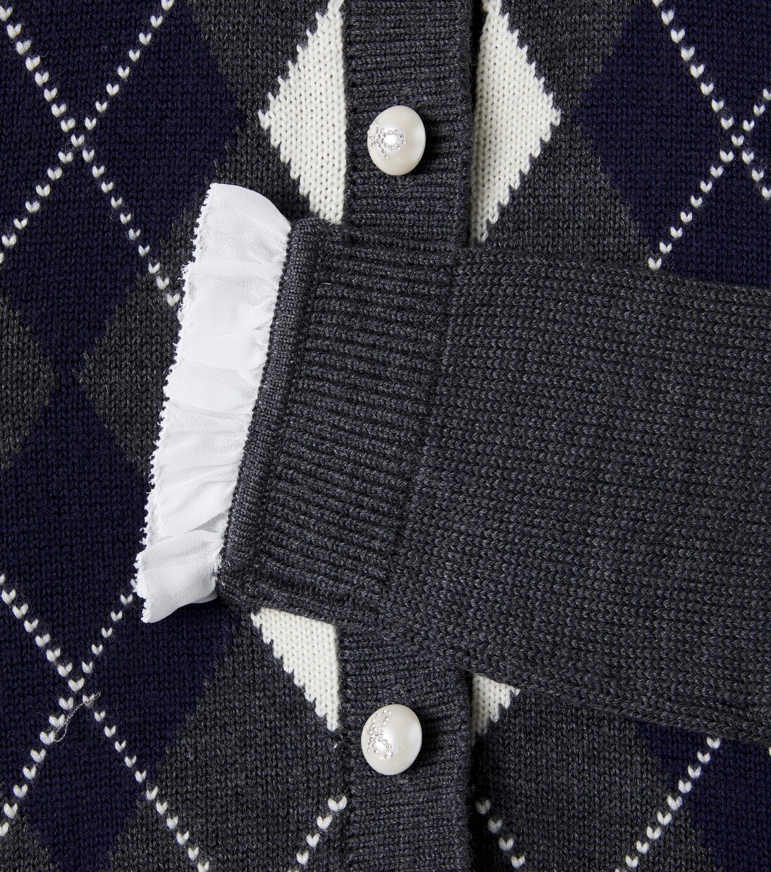 Paneled argyle wool dress | Self-Portrait Kids