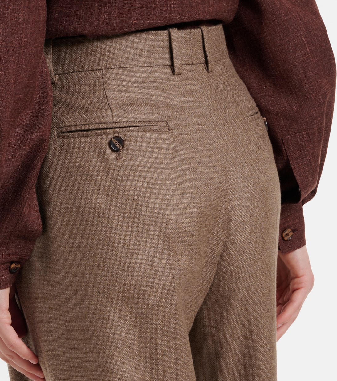 Chad pleated cashmere and silk wide-leg pants | Loro Piana
