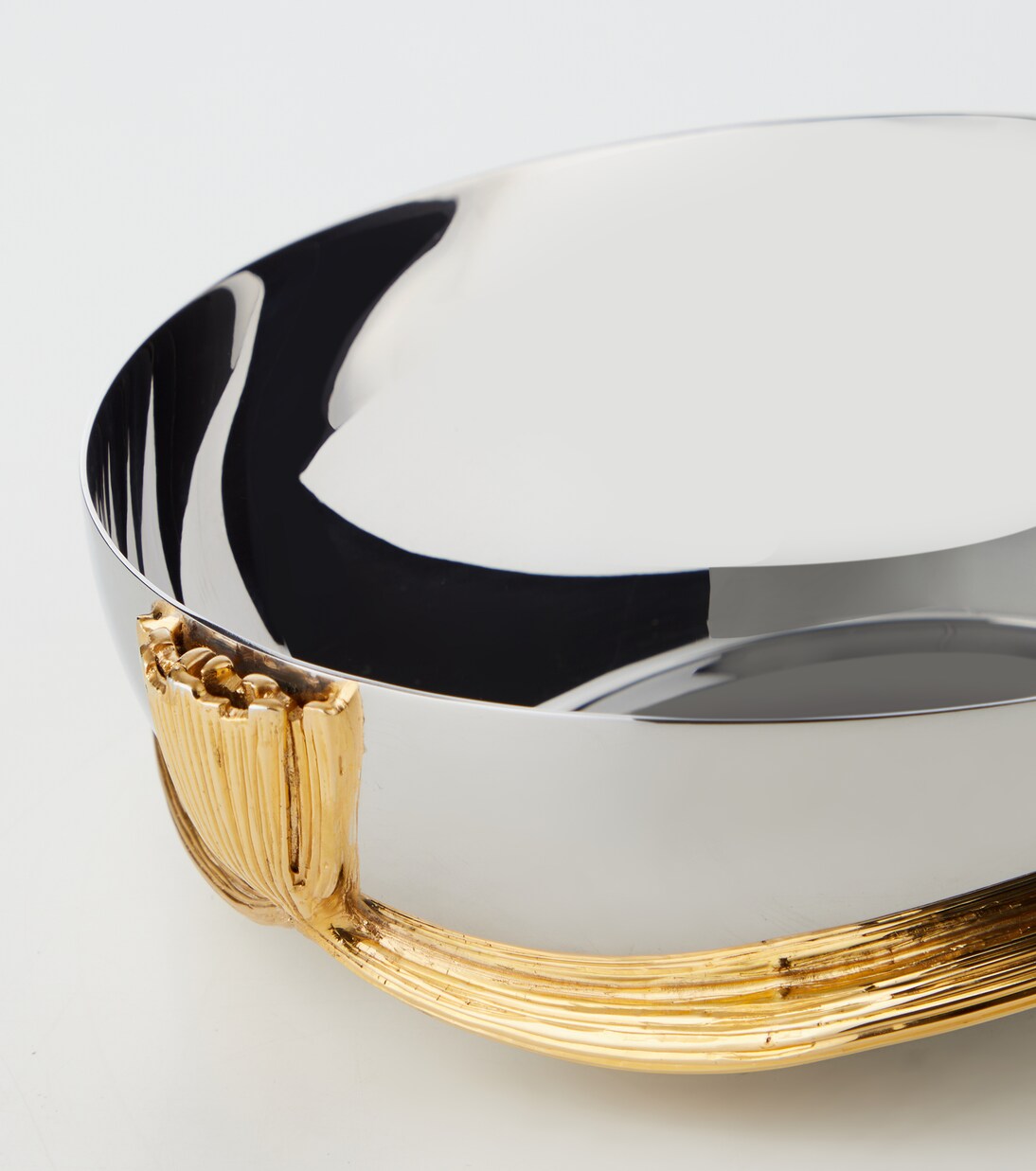 Deco Leaves Medium stainless steel bowl | L'Objet