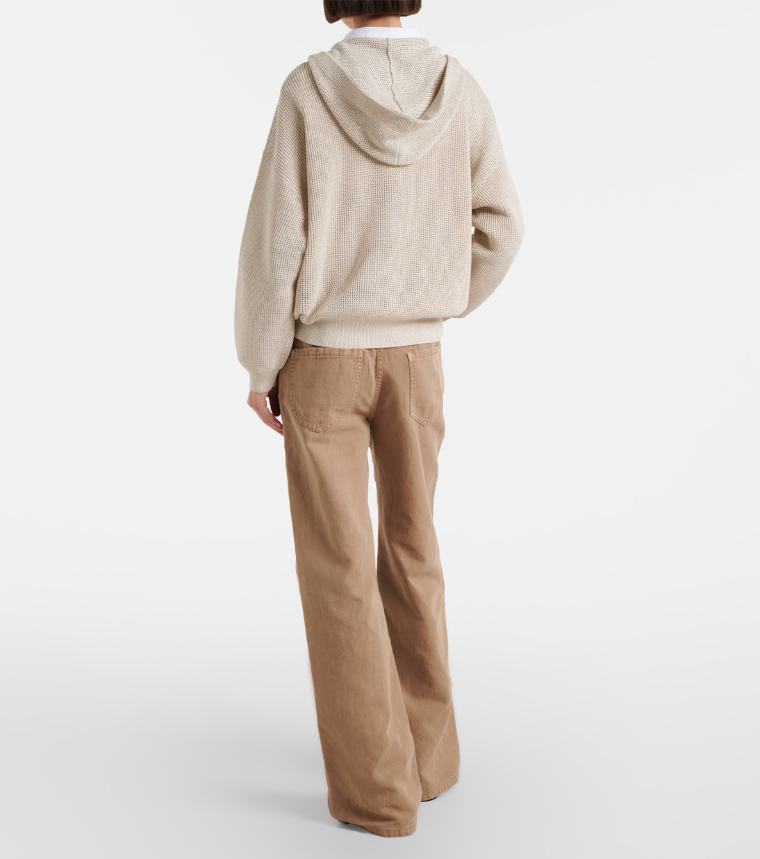 Mid-rise cotton and linen wide-leg pants | Brunello Cucinelli